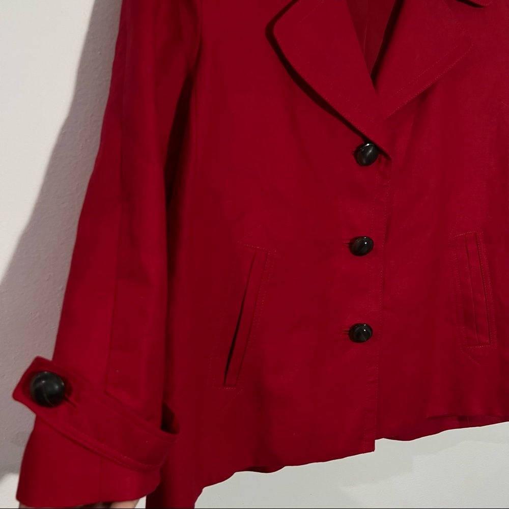New Talbots Red Cotton/Linen Blend Jacket Size 16 Petite - Picture 2 of 9